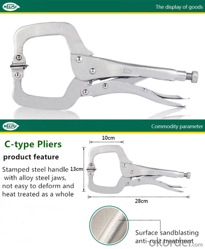 C-Type Pliers C-Clamp Locking Wood Clamping Welding Vise Tools Pliers with Swivel Pads Pliers System 1