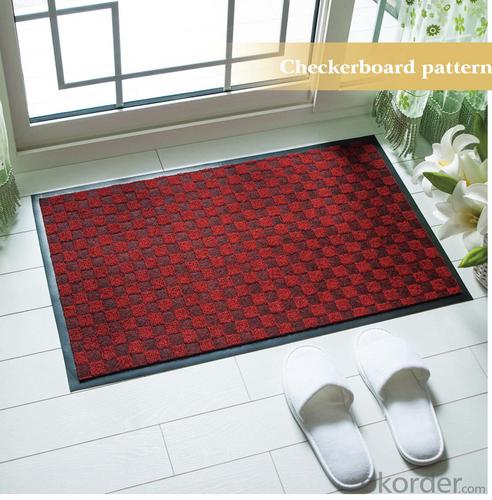 Checkerboard Pattern Jaquard Carpet With PVC Backing 100% Polyester System 1