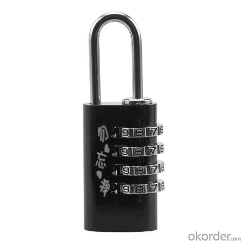 Four-digit code lock essential for home aluminum alloy black combination lock System 1