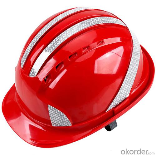 Five ribs breathable helmet with reflective strip-red System 1