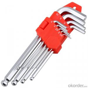9-piece metric extended ball-end hexagon wrench set