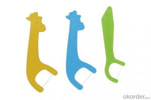 Dental Floss Picks/Flossers With Flavor Land Animal Shape Colored For Kids