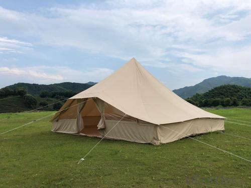 Outdoor Canvas Tent with Awning Sun Shelter Glamping Teepee Tent Large Bell Tent System 1