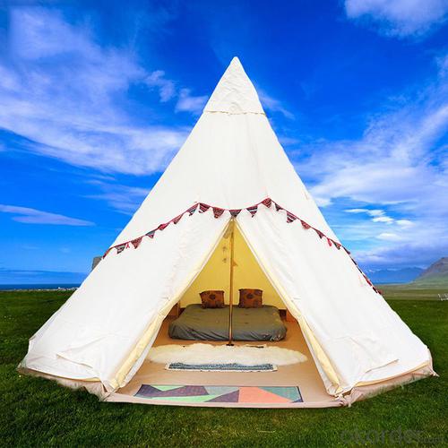 Waterproof Canvas Single Pole Tent Camping Teepee Tent for Party System 1