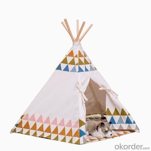 Hot wholesale Teepee Pets Dog Indoor Dog Indian Tent Puppy Cat Play Tipi tent with Mat System 1