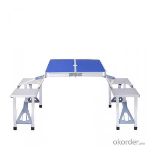 One Piece Folding Table and Chair Aluminum Alloy Folding Table Picnic Table for Outdoor Use