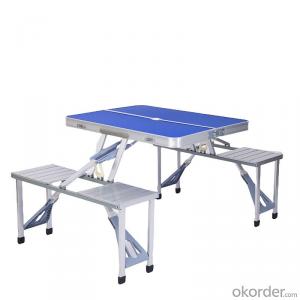 One Piece Folding Table and Chair Aluminum Alloy Folding Table Picnic Table for Outdoor Use