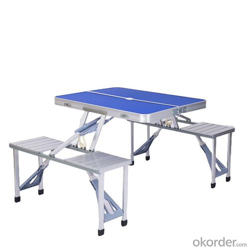 One Piece Folding Table and Chair Aluminum Alloy Folding Table Picnic Table for Outdoor Use System 1