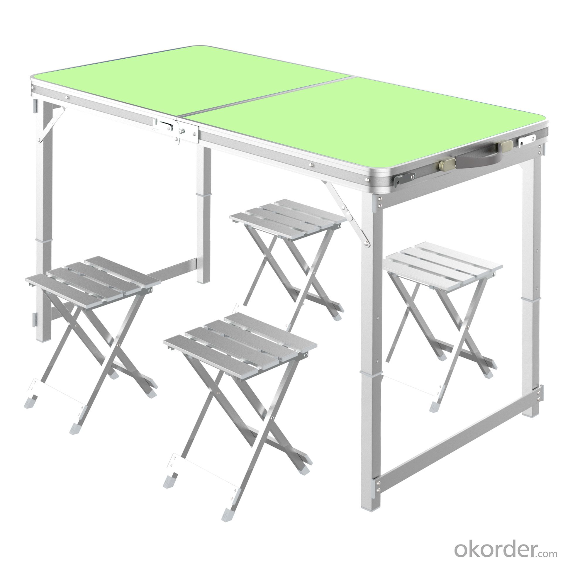 Aluminum alloy square tube folding table folding dining table and chair outdoor