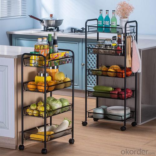 Mesh Wire Rolling Cart Multifunction Utility Cart Metal Kitchen Storage Cart System 1