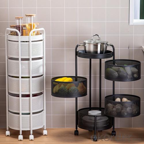 Round Rotating Multi-Layer Movable Kitchen Storage Basket Kitchen Storage Rack System 1