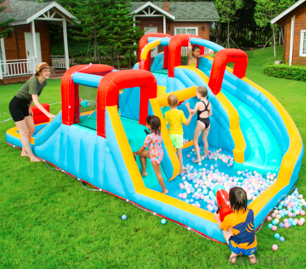 Inflatable Castle Large Swimming Pool Double Slide Trampoline Playground System 1