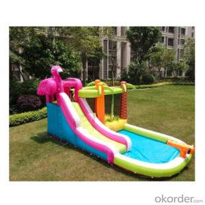 Inflatable Castle Palm Tree Flamingo Trampoline Water Slide Bouncy