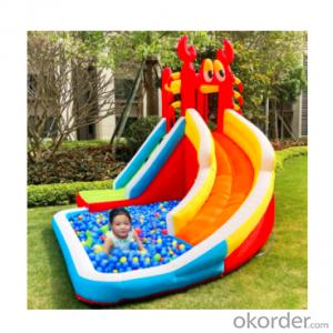 Castle Inflatable Castle Crab Bouncy Inflatable Slide Bouncer with Water Pool