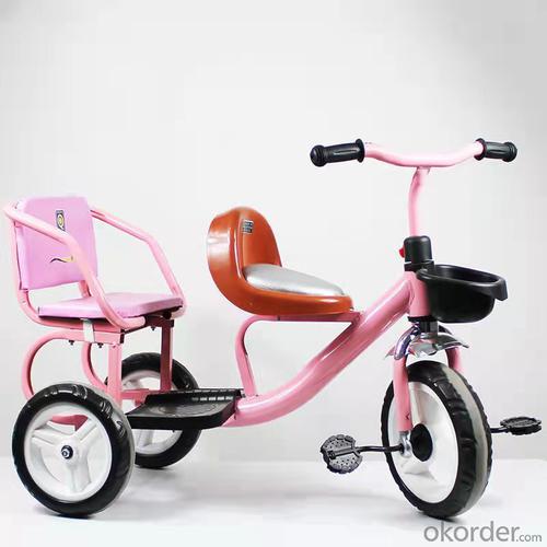 Kids/Baby Pram 3 Wheel with Handles Double Seats Tricycle System 1