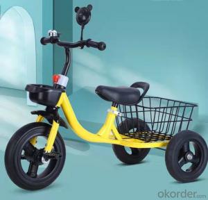 Children's tricycle anti rollover bicycle with back basket