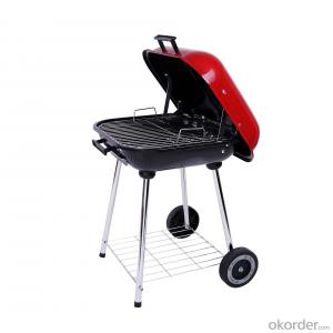 Portable Charcoal Grill with Wheels Adjustable Vents for Camping