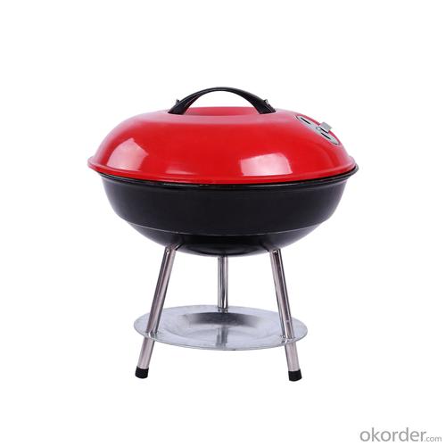 Small Charcoal Grill Barbecue Grill with Locking Lid for Camping System 1