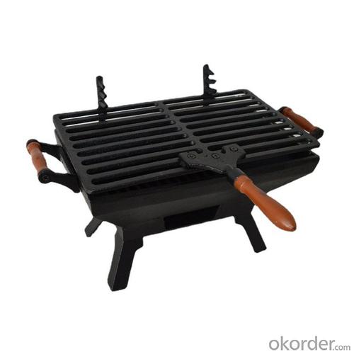 Small Rectangle Cast Iron Charcoal Grill Stove System 1