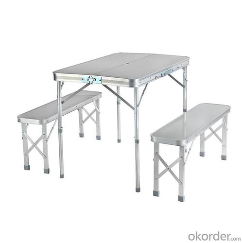 Aluminum Folding Table and Chair Camping Kitchen Work Top Table and Benches System 1