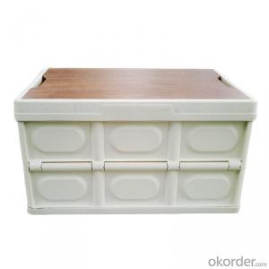 Camping Foldable Storage Box with Wooden Lid