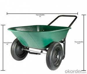 2 Tire Wheelbarrow Garden Cart Green Black