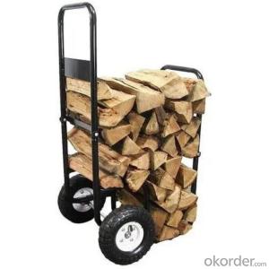 Rolling Wheeled Firewood Log Cart Portable Log Rack