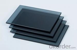 China factory supply cheap price black tinted tempered reflective glass