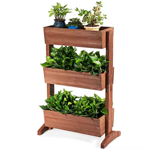 Garden Patio Vegetable Flower 3-tier raised Planter Square Diy Garden Bed System 1