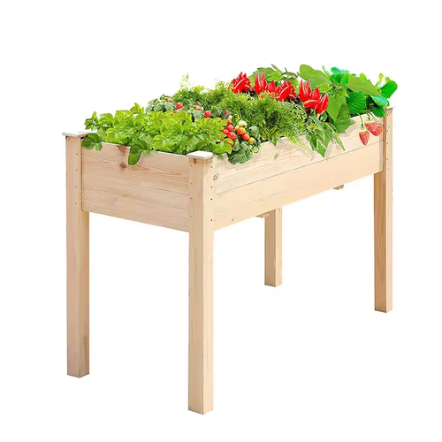 New Products Outdoor planter wooden Raised Garden Bed Wood Box Planters with Legs for Vegetable System 1