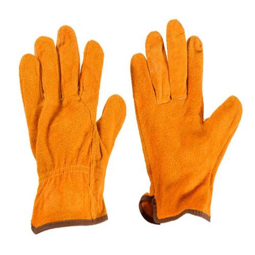 Double-Layer Split Leather Welding Gloves - Short Cuff Protective Welding Gloves System 1