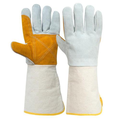 Welding Gloves with Canvas Cuff Full Palm Extended Length Abrasion Resistant for Welding Work System 1